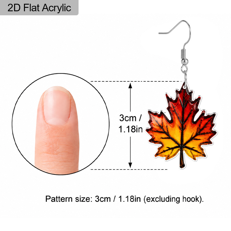 Colorful Maple Leaf Acrylic Earrings for Women